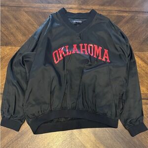 Fruit of the Loom‎ Oklahoma Pullover Windbreaker Jacket Black Red XL |Q1